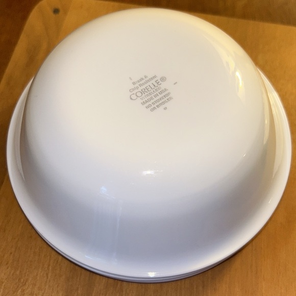 5 Corelle 6 1/4” soup/cereal bowls green double band - Picture 6 of 6